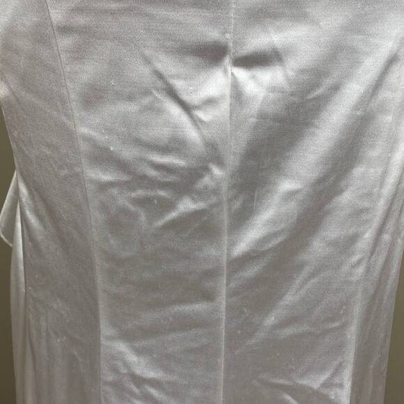 New Vfshow White Lace Pleated Ruched Ruffle High Slit Formal Prom Maxi Dress XS - Picture 9 of 10